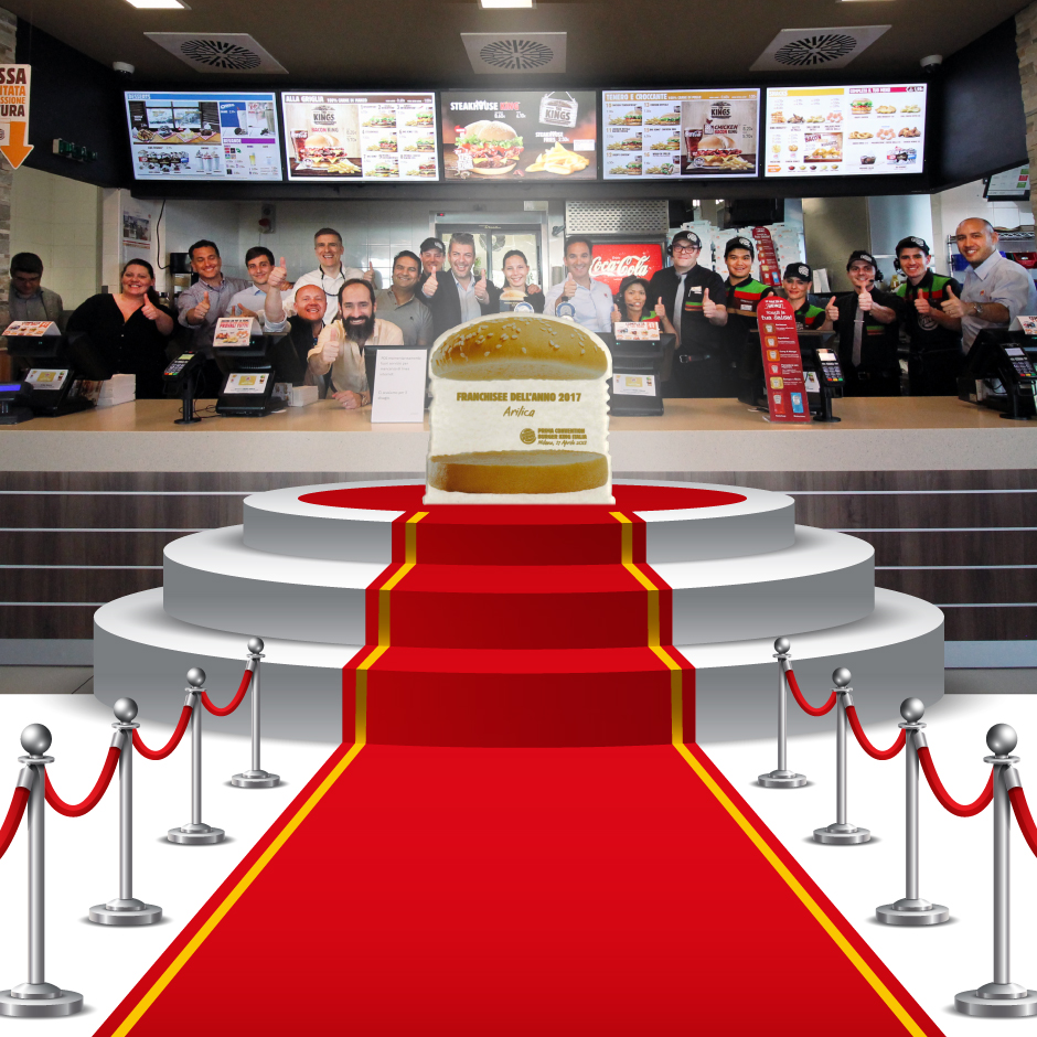 2018 Arilica riceve a Milano il premio dalla Burger King Italia come “ Miglior Franchisee dell’anno 2017 “ 