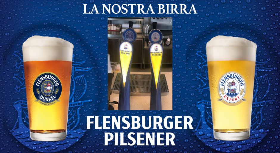 la nostra Birra Flensburger Pilsener Dunkel e Gold